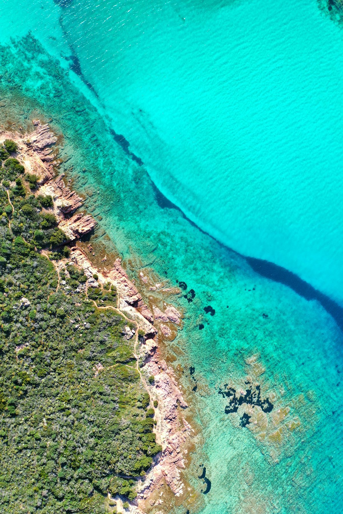 Sardinia · turquoise coast from above